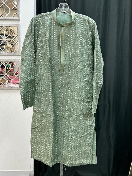 Light green kurta pajama set for men