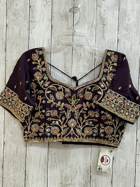 Dark purple tissue silk blouse