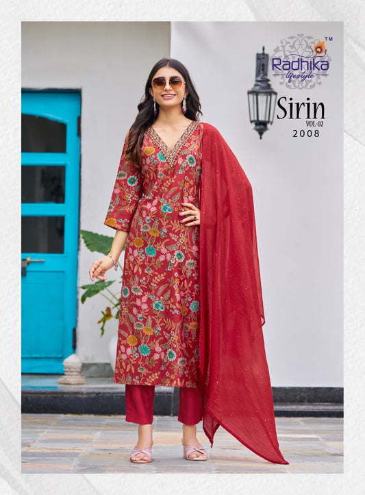 Linen silk Kurti pant set
