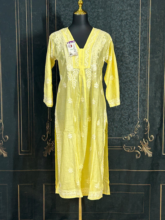 Modal silk chikankari kurti