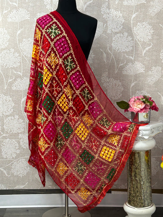 Embroidered phulkari dupatta