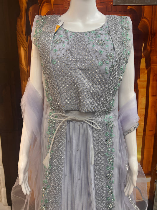 Crape silk Lehenga set