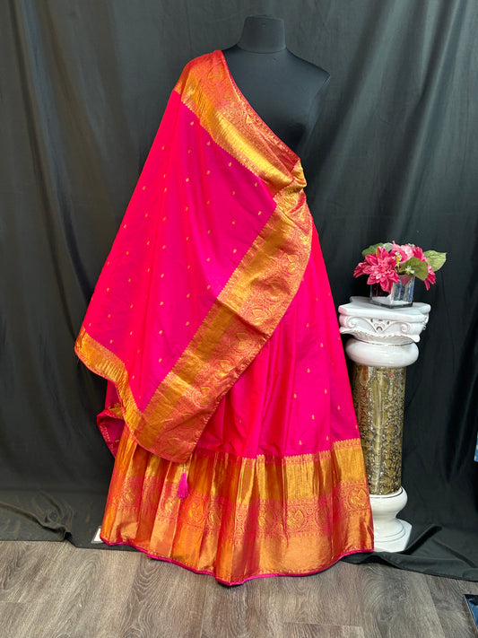 Kanjeevaram Silk Lehenga Set - Traditional Bridal
