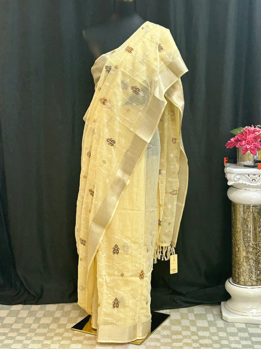 Linen Cotton saree
