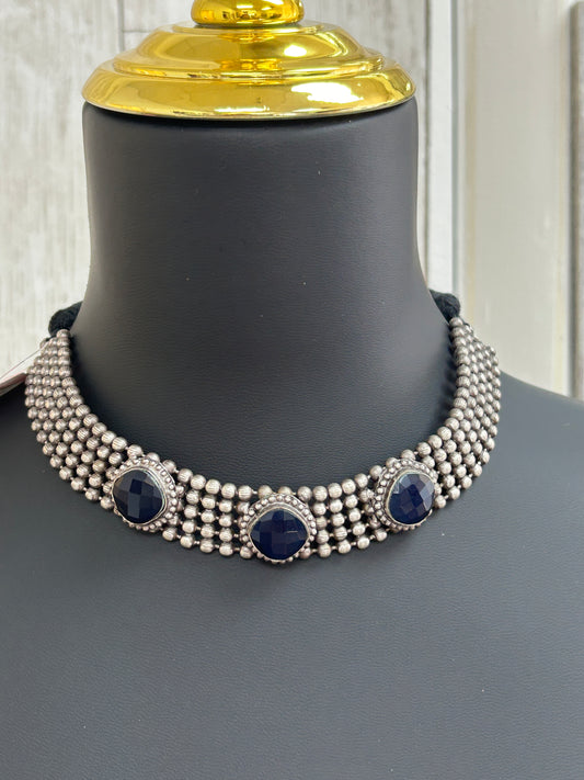 Oxidized choker necklace