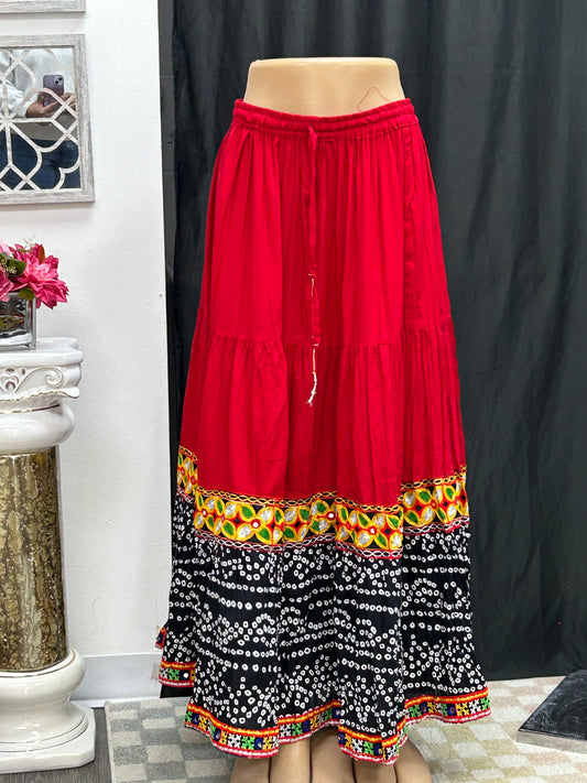 Bandhani cotton skirt