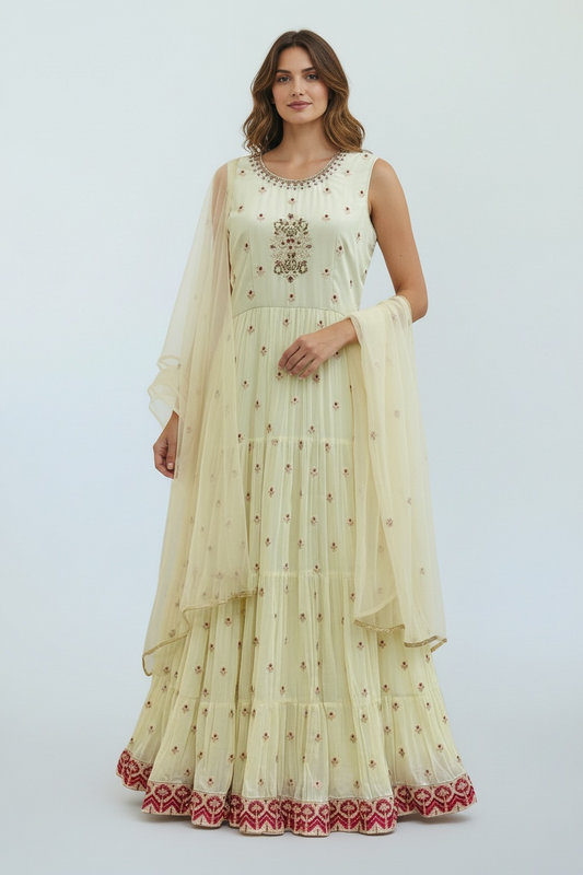 Chiffon long Kurti : Anarkali set