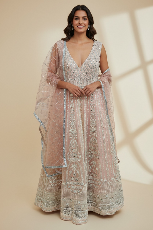 Heavy party wear bridal gown