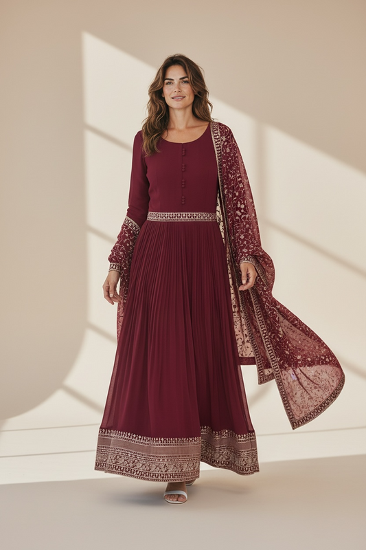Chiffon long Kurti set : Anarkali