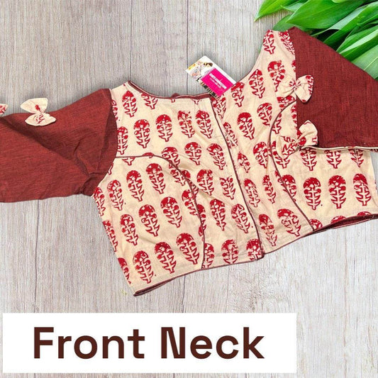 6034 Pen Kalamkari blouses | cotton kalamkari blouse - Kurti Connection USA