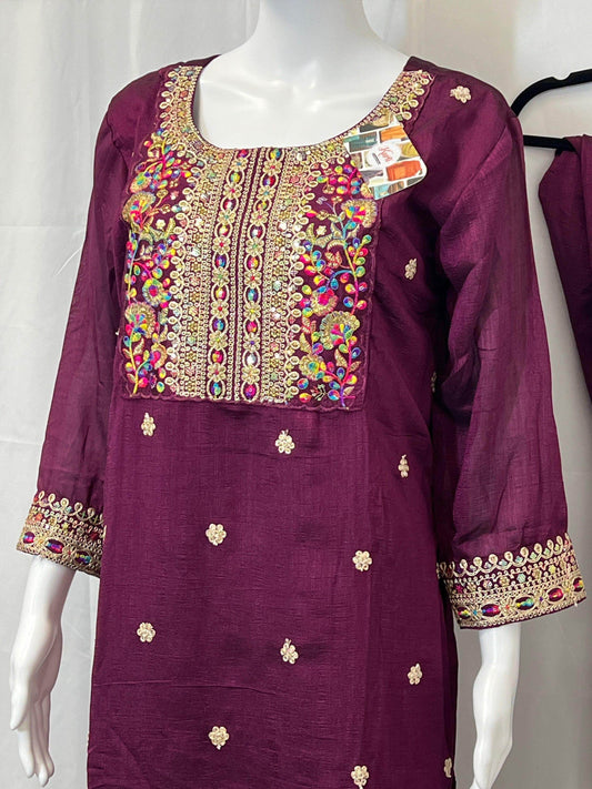 Salwar Suit | Kurti pant set with dupatta - Kurti Connection USA