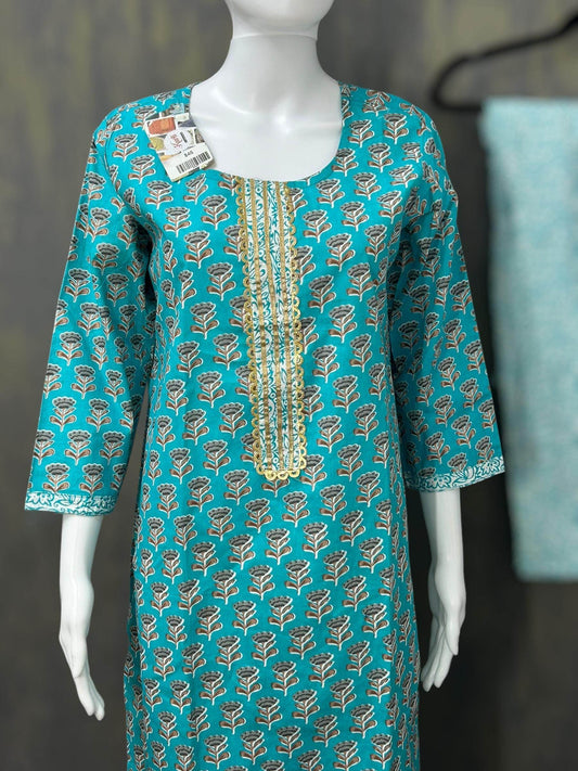 Pure cotton Kurti Pant set - Kurti Connection USA