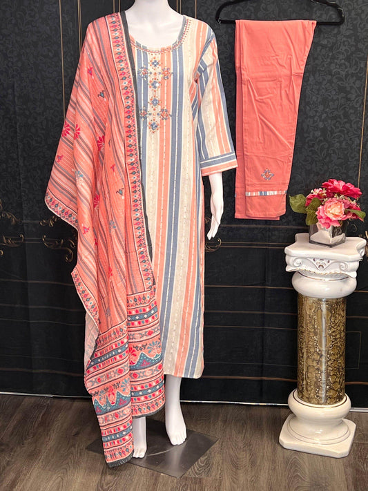 Soft cotton kurti pant set - Kurti Connection USA