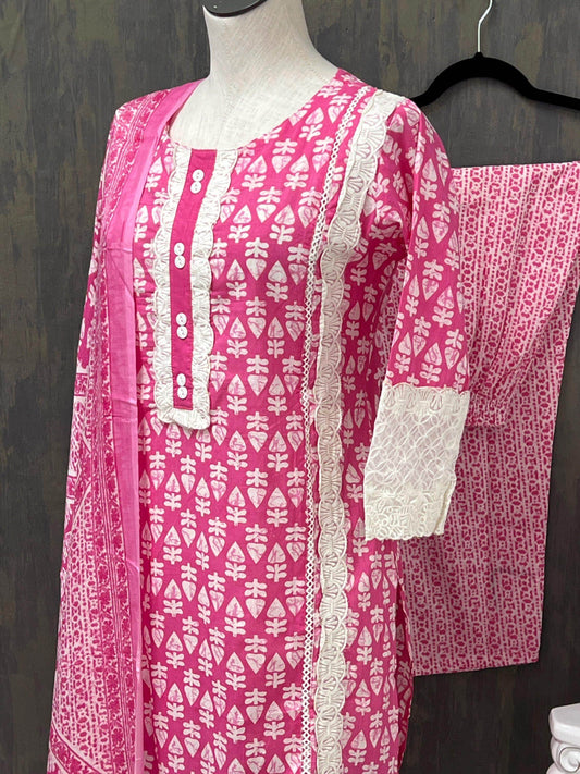 Cotton kurti pant set - Kurti Connection USA