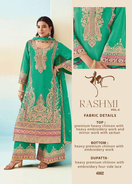Rashmi | chinon silk party wear suits | Sharara - Kurti Connection USA