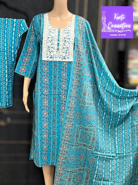 Cotton kurti set | salwar suit - Kurti Connection USA