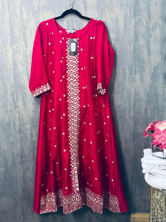 Silk shalwar suit / Kurti pant set with dupatta - Kurti Connection USA