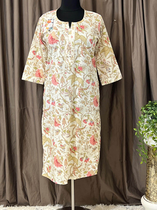 Mulmul cotton kurti - Kurti Connection USA