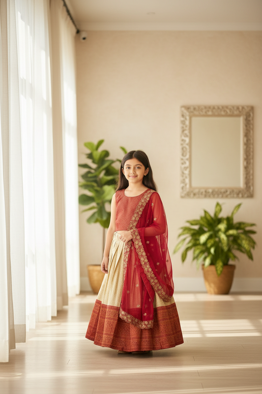 Girls Lehenga Choli - Kids Festive Wear Set