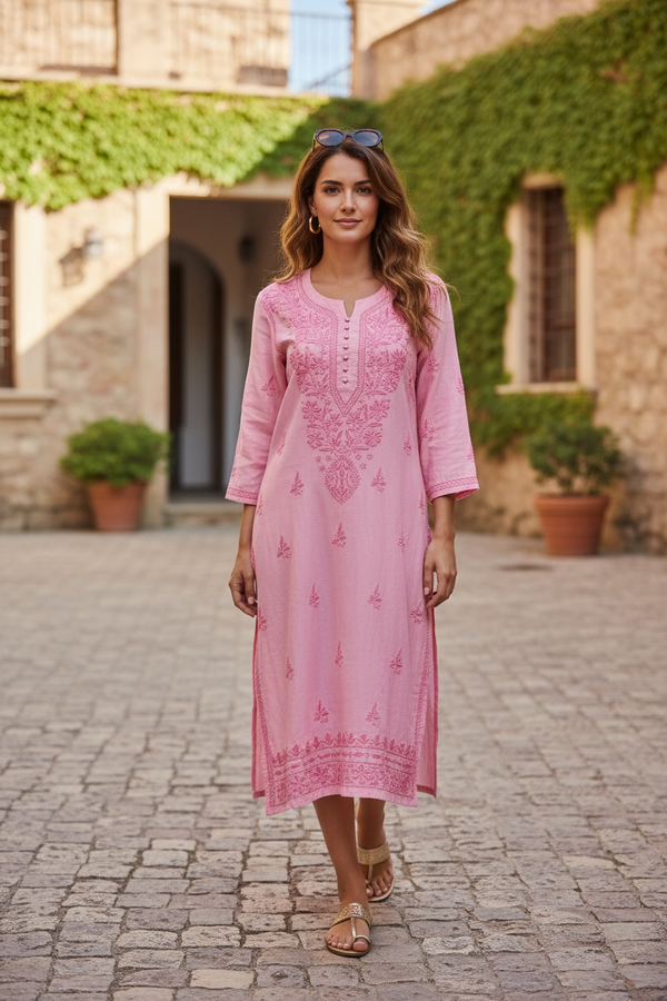 Lucknow chikankari kurti | hand embroidered Kurti