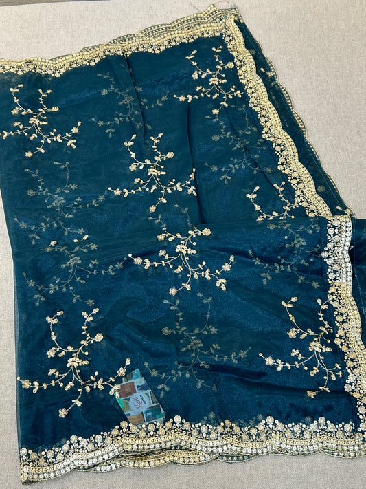 Fancy net dupatta: full size