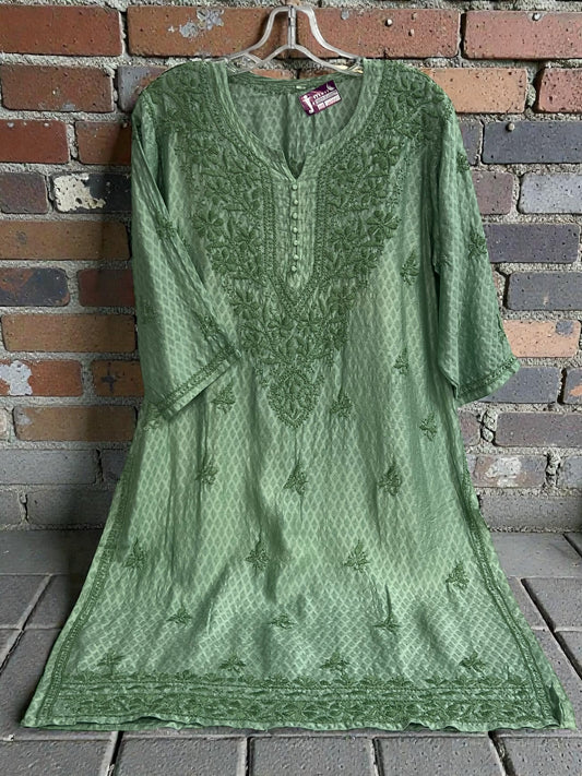 Lucknow Chikankari Kurti | modal silk