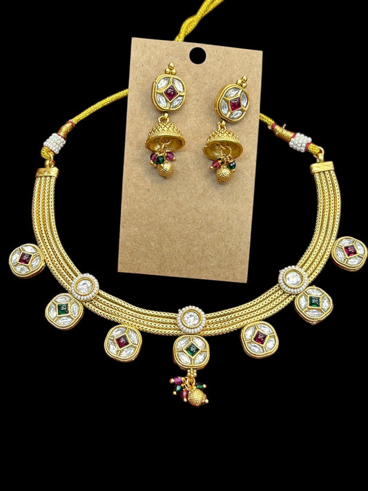 One gram gold polished necklace set