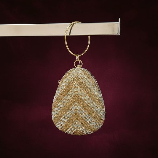 Golden potli style clutch bag