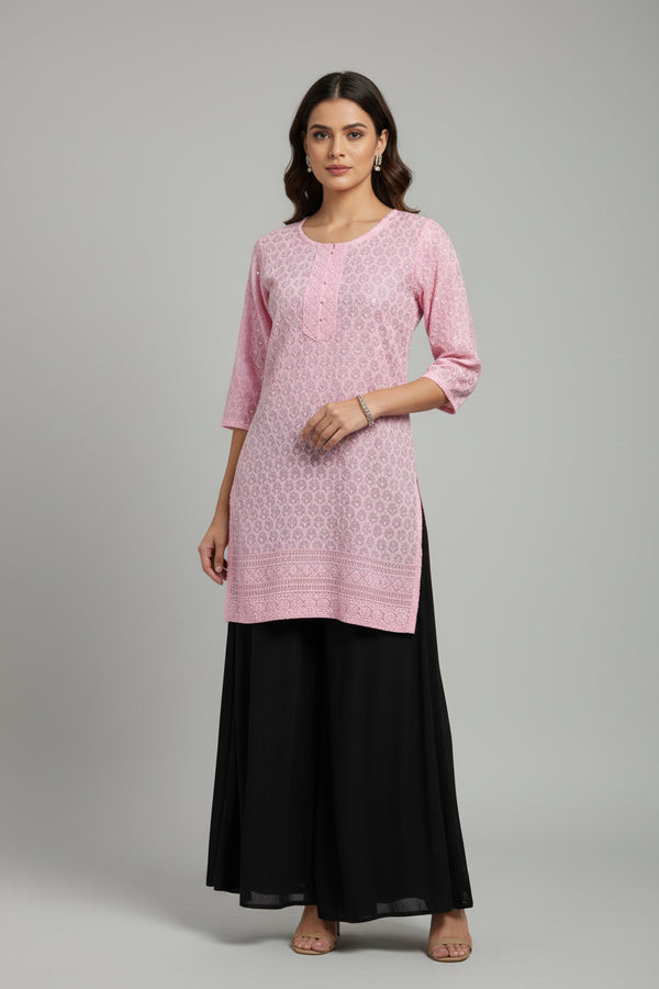 Chikankari short kurti