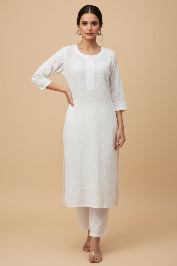 Chikankari white Kurti