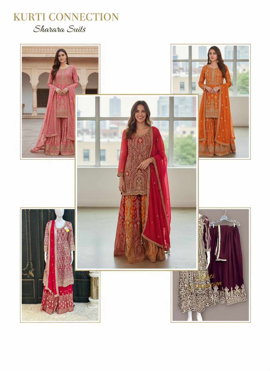 kurti connection sharara pics collage